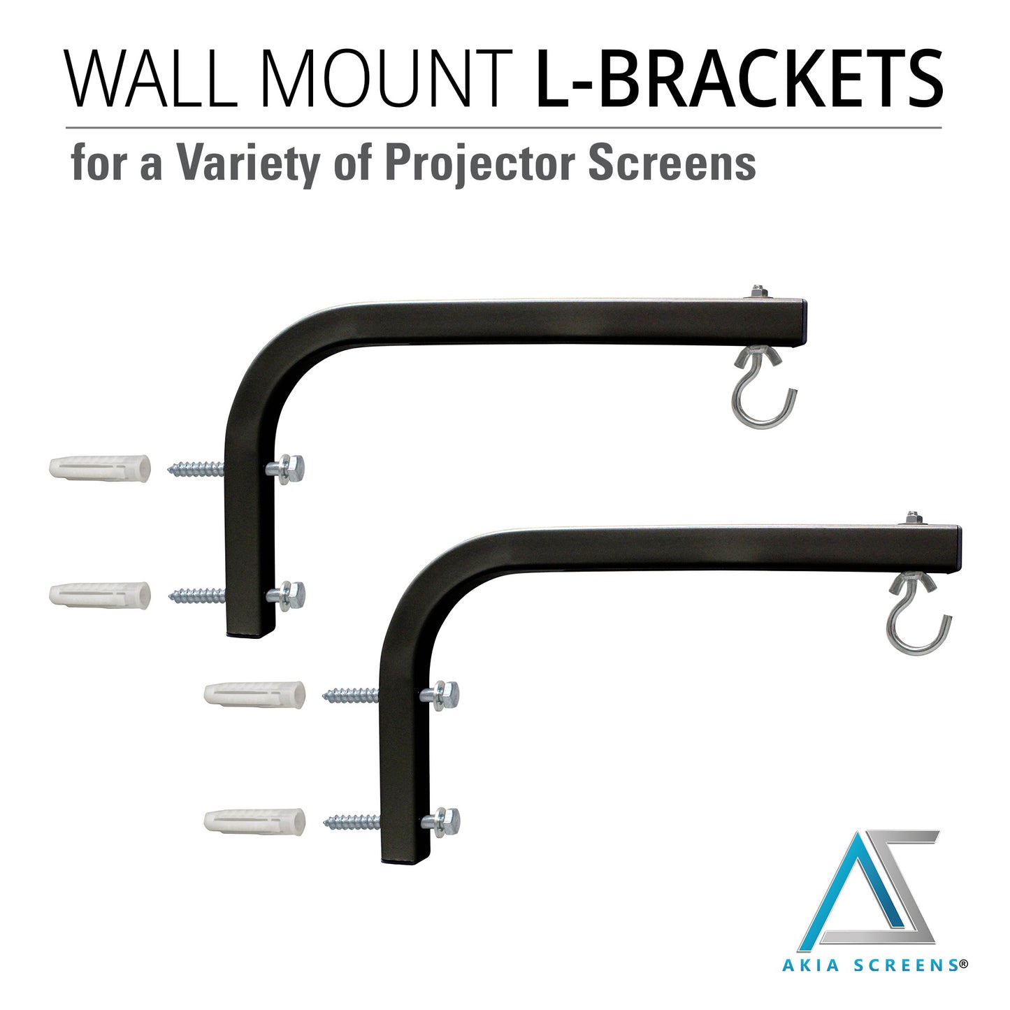 Adjustable Extension 10-inch L-Bracket Wall Mount Plate Hook Kit for Universal 4k 8k 3D Projector Screen