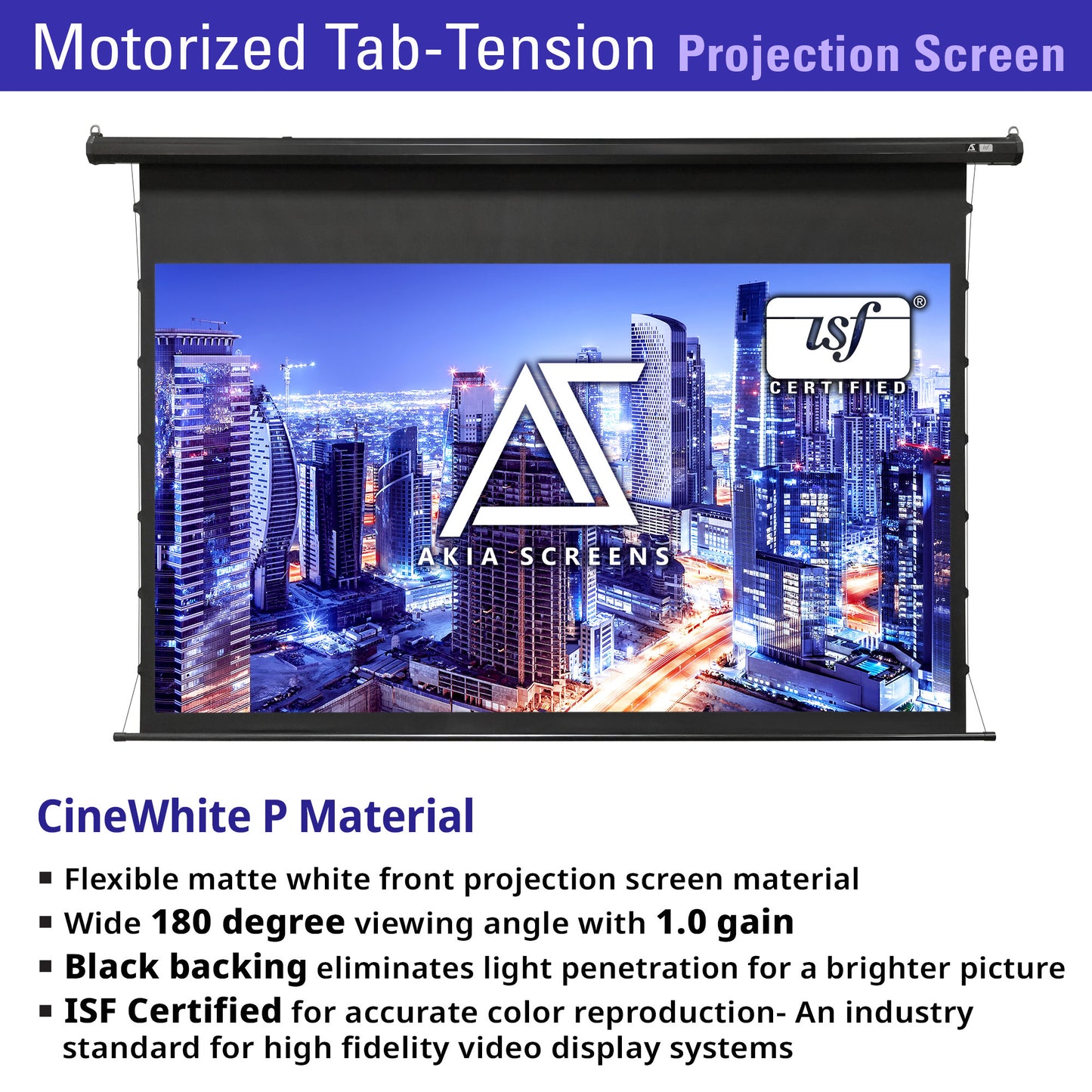 Electric Motorized Tab-Tension Projector Screen