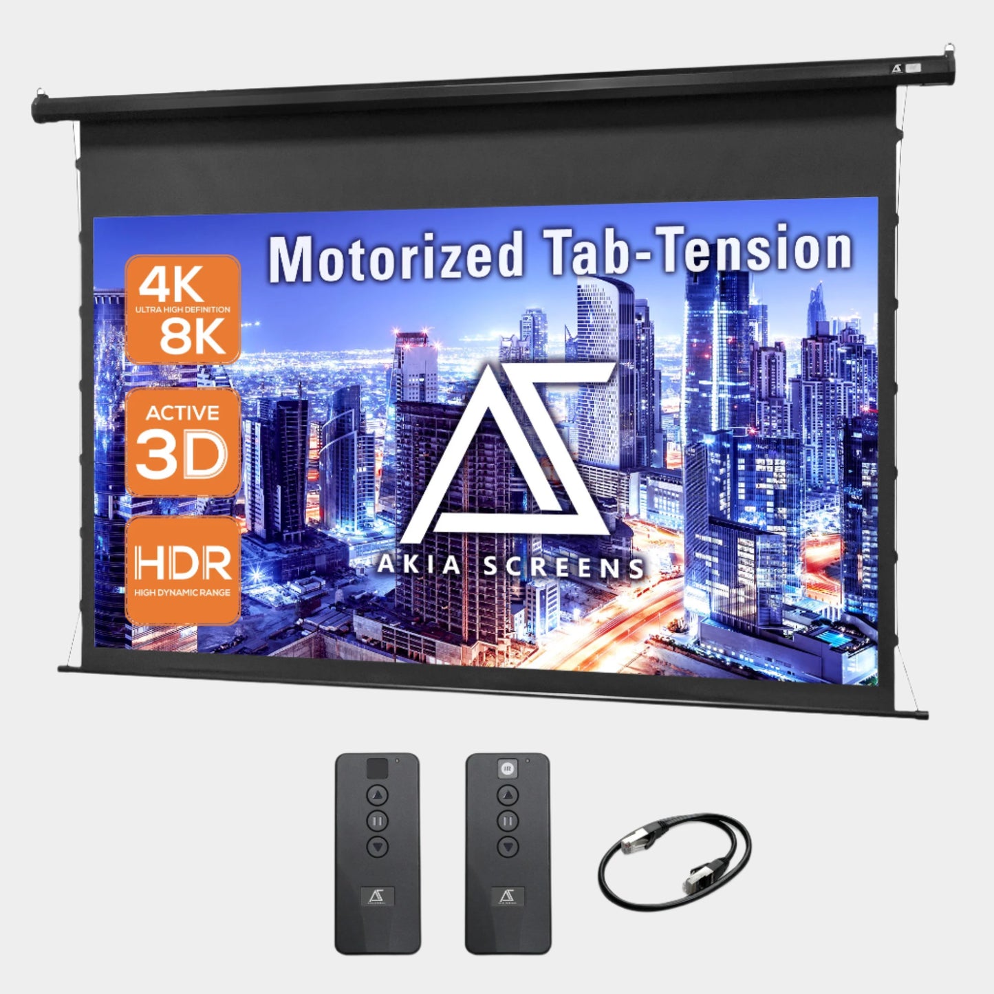 Electric Motorized Tab-Tension Projector Screen