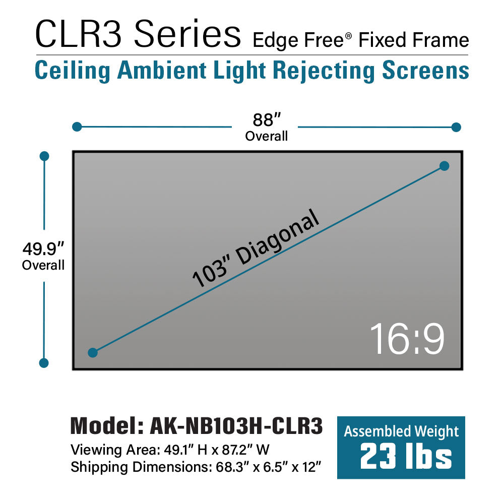 Edge Free® CLR3 Ambient Light Rejecting Screen