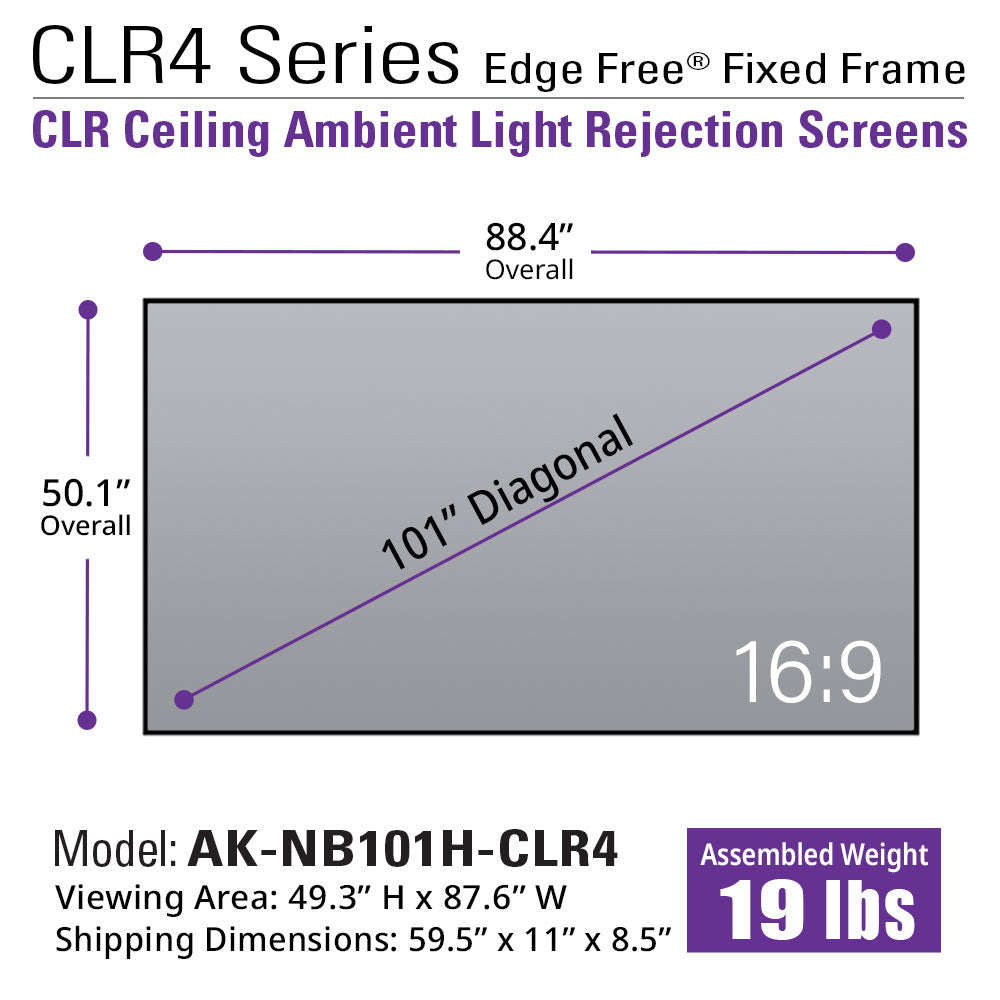 Edge Free® CLR4 Ambient Light Rejecting Screen