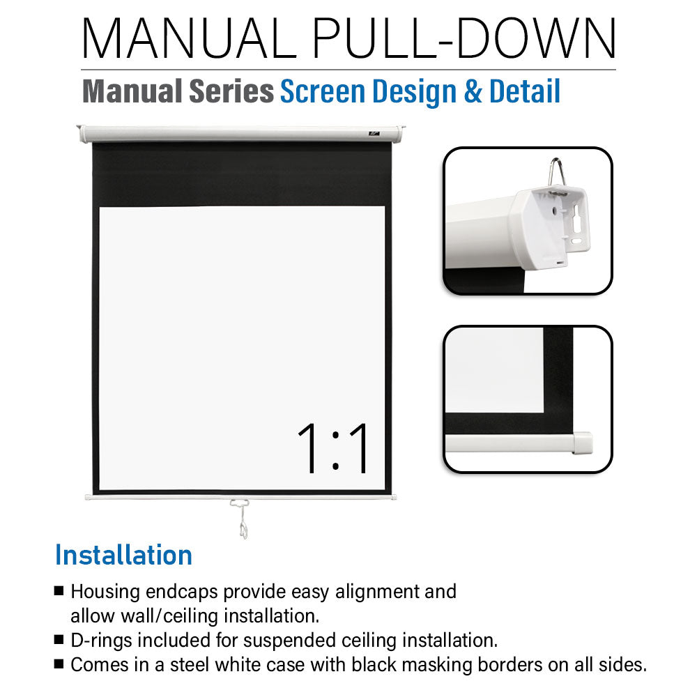 Manual Series, Manual Pull Down 8K 4K Ultra HD 3D Ready Movie Theater/Home Theater Projector Screen