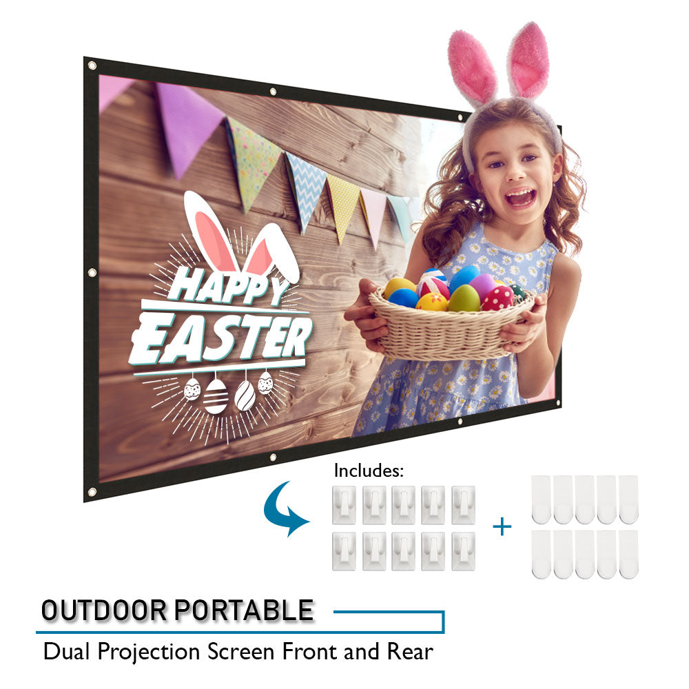 120-inch Indoor Outdoor Dual Front/Rear Portable Projector Screen