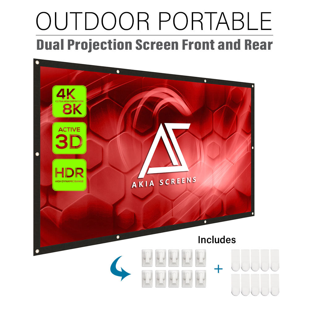 120-inch Indoor Outdoor Dual Front/Rear Portable Projector Screen