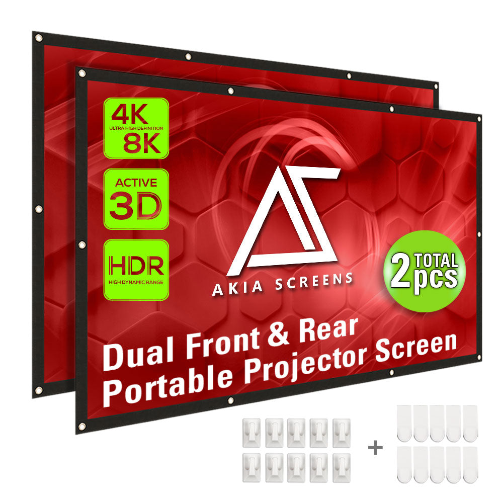 120-inch Indoor Outdoor Dual Front/Rear Portable Projector Screen