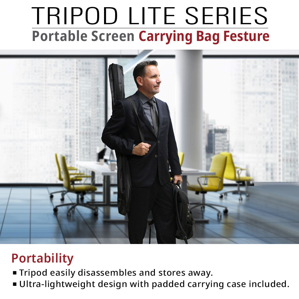 Dual Tripod / Wall Hang, Ultra Lite Portable Projector Screen with CARRYING BAG