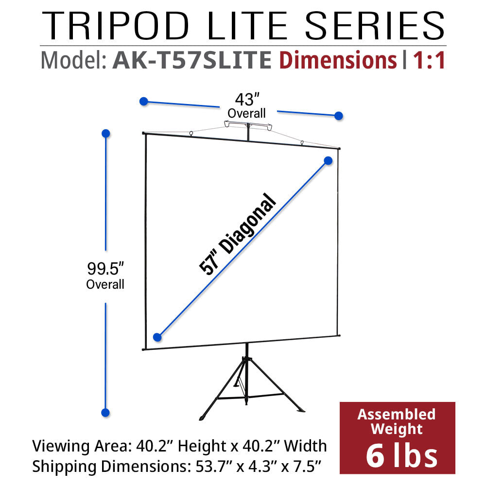 Dual Tripod / Wall Hang, Ultra Lite Portable Projector Screen with CARRYING BAG