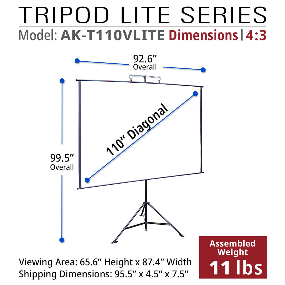 Dual Tripod / Wall Hang, Ultra Lite Portable Projector Screen with CARRYING BAG