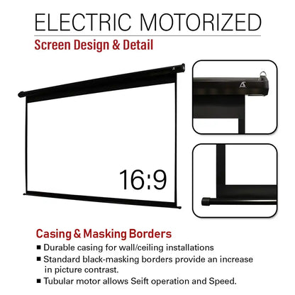 Electric Motorized Projector Screen 1st Ver. Active 3D, 4K/8K Ultra HD Ready Matte White Material, 104(4:3), 125/150"(16:9)