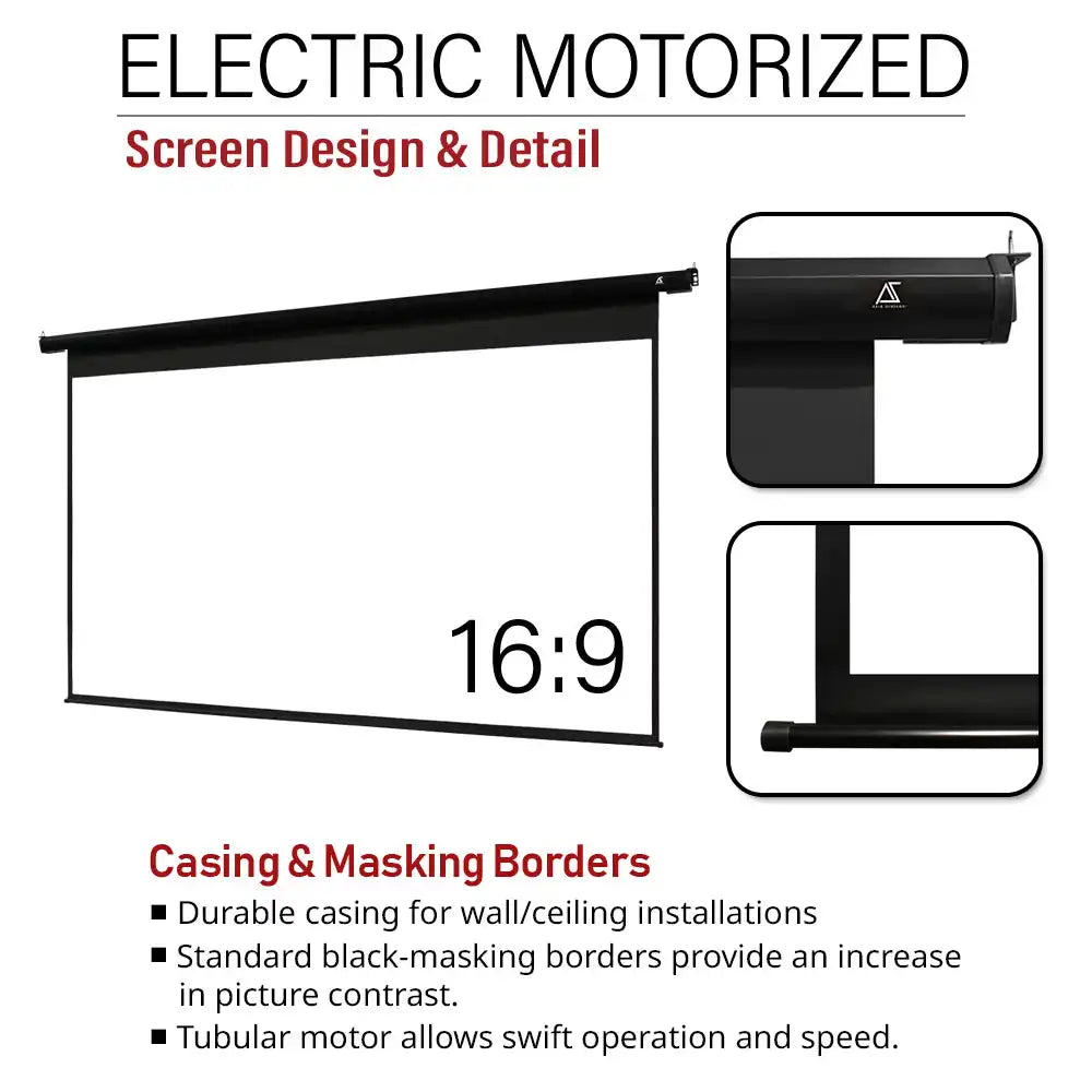 Electric Motorized Projector Screen 1st Ver. Active 3D, 4K/8K Ultra HD Ready Matte White Material, 104(4:3), 125/150"(16:9)