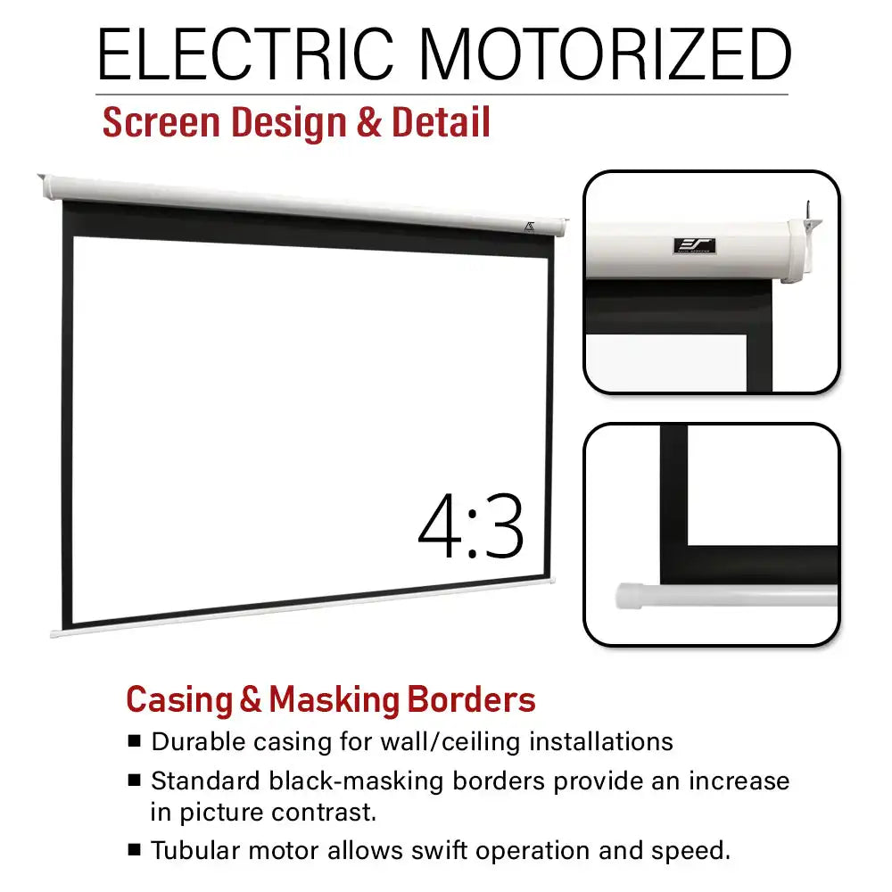 Electric Motorized Projector Screen 1st Ver. Active 3D, 4K/8K Ultra HD Ready Matte White Material, 104(4:3), 125/150"(16:9)