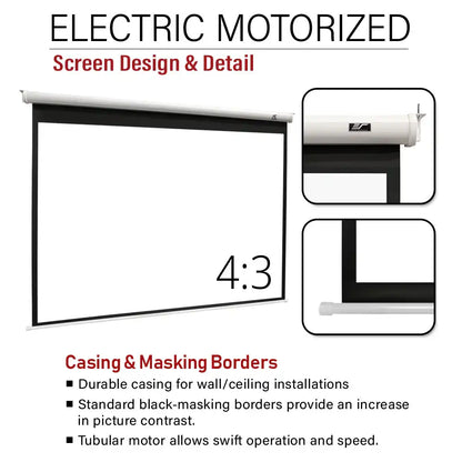 Electric Motorized Projector Screen 1st Ver. Active 3D, 4K/8K Ultra HD Ready Matte White Material, 104(4:3), 125/150"(16:9)