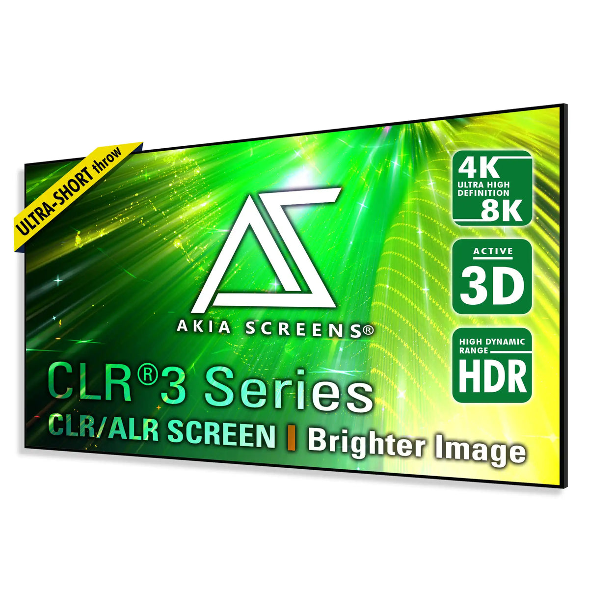 Edge Free CLR3 Fixed Frame Projector Screen | Ambient Light Rejecting (Absorbs Up to 90%) CLR/ALR Material, Active 3D, 4K/8K Ultra HD Ready, Gray Material 103"(16:9), Viewing Area : 50.2"x89.2"