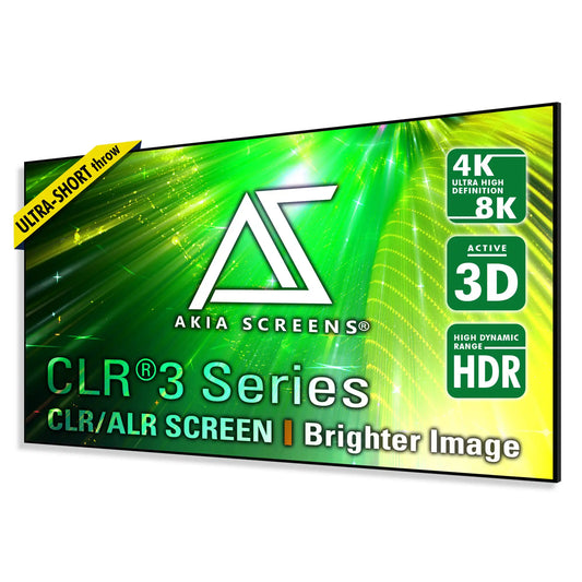Edge Free CLR3 Fixed Frame Projector Screen | Ambient Light Rejecting (Absorbs Up to 90%) CLR/ALR Material, Active 3D, 4K/8K Ultra HD Ready, Gray Material 103"(16:9), Viewing Area : 50.2"x89.2"