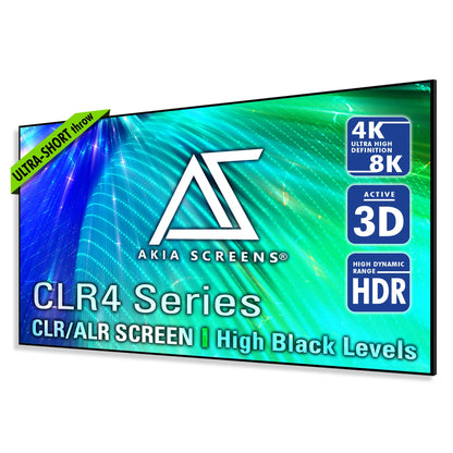 Edge Free CLR4 Fixed Frame Projector Screen | Ambient Light Rejecting (Absorbs Up to 90%) CLR/ALR Material, Active 3D, 4K/8K Ultra HD Ready, 115/123" in 19:6 Format