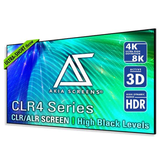 Edge Free CLR4 Fixed Frame Projector Screen | Ambient Light Rejecting (Absorbs Up to 90%) CLR/ALR Material, Active 3D, 4K/8K Ultra HD Ready, 115/123" in 19:6 Format