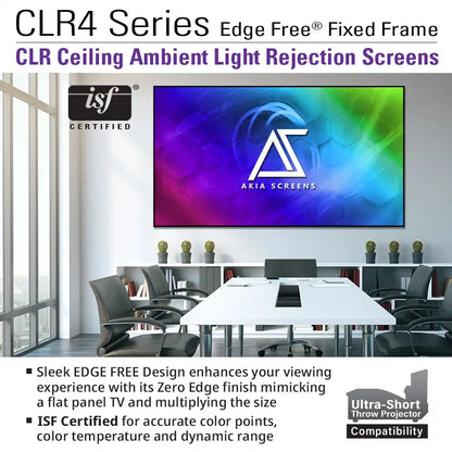 Edge Free CLR4 Fixed Frame Projector Screen | Ambient Light Rejecting (Absorbs Up to 90%) CLR/ALR Material, Active 3D, 4K/8K Ultra HD Ready, 115/123" in 19:6 Format