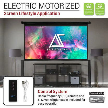 Electric Motorized Projector Screen 1st Ver. Active 3D, 4K/8K Ultra HD Ready Matte White Material, 104(4:3), 125/150"(16:9)