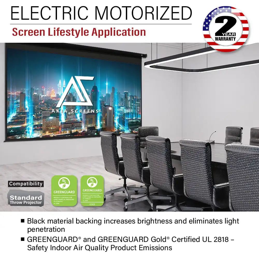 Electric Motorized Projector Screen 1st Ver. Active 3D, 4K/8K Ultra HD Ready Matte White Material, 104(4:3), 125/150"(16:9)