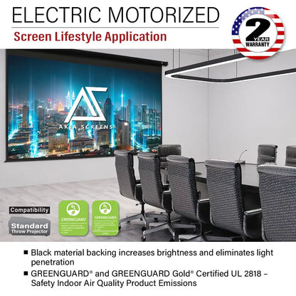 Electric Motorized Projector Screen 1st Ver. Active 3D, 4K/8K Ultra HD Ready Matte White Material, 104(4:3), 125/150"(16:9)