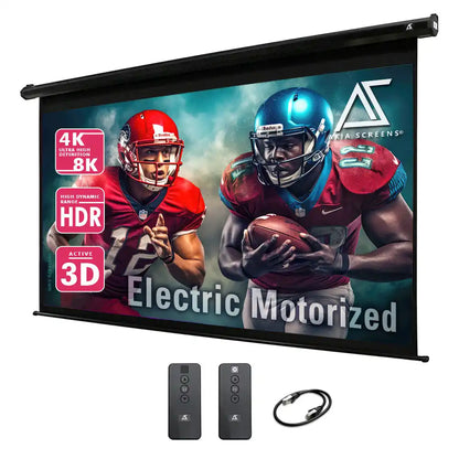 Electric Motorized Projector Screen RC1® Ver. Active 3D, 4K/8K Ultra HD Ready Matte White Material, 110/125/150" in 16:9 Format