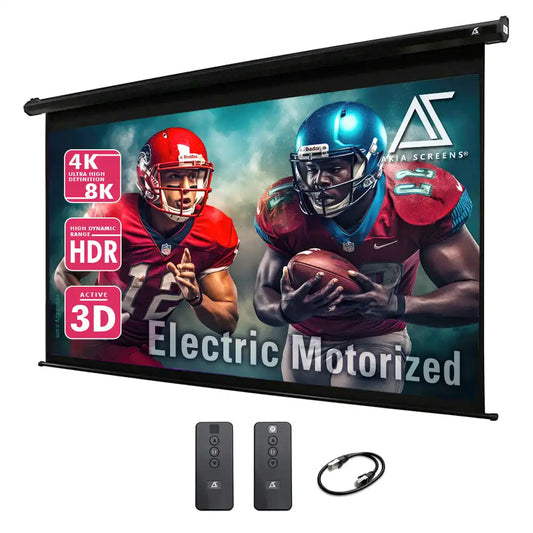 Electric Motorized Projector Screen RC1® Ver. Active 3D, 4K/8K Ultra HD Ready Matte White Material, 110/125/150" in 16:9 Format