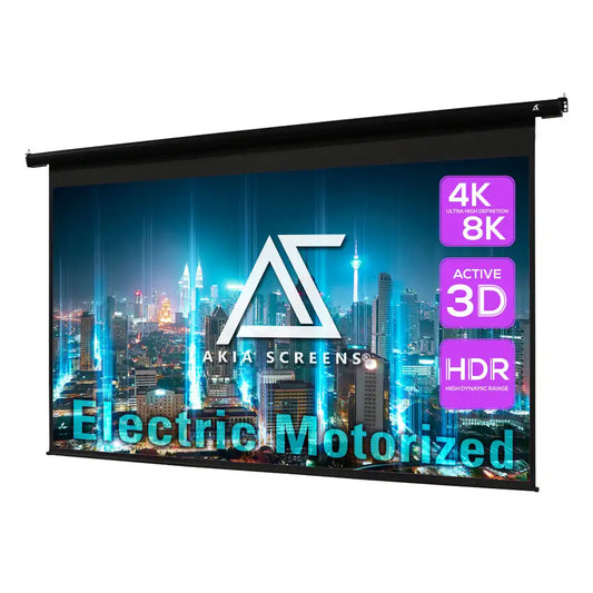 Electric Motorized Projector Screen 1st Ver. Active 3D, 4K/8K Ultra HD Ready Matte White Material, 104(4:3), 125/150"(16:9)