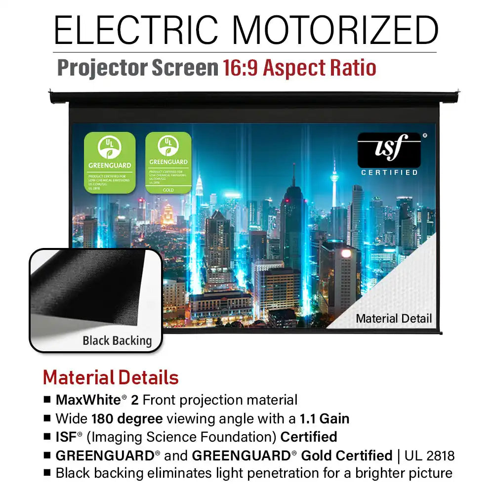Electric Motorized Projector Screen 1st Ver. Active 3D, 4K/8K Ultra HD Ready Matte White Material, 104(4:3), 125/150"(16:9)