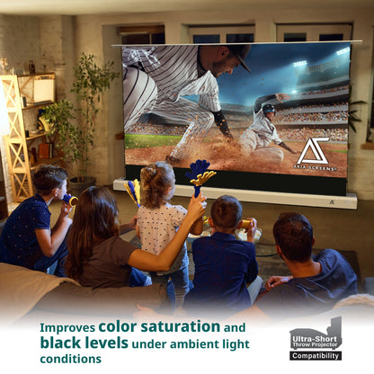 Floor Motorized Tab-Tension CLR®3 Ambient Light Rejecting Projection Screen