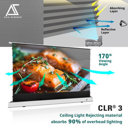 Floor Motorized Tab-Tension CLR®3 Ambient Light Rejecting Projection Screen