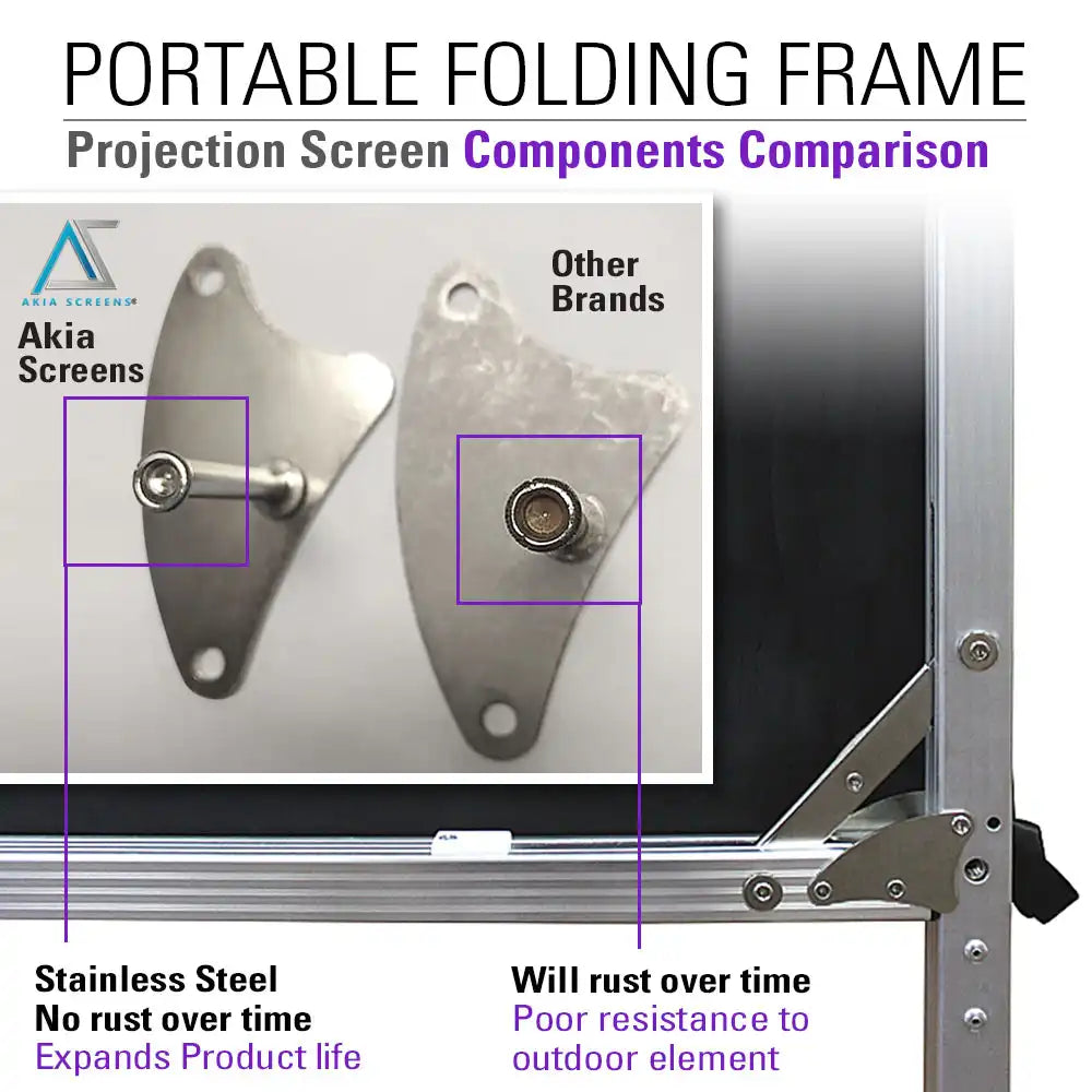 120" Indoor Outdoor Portable Fast Fold-Away Projector Screen with Adjustable Height Stands
