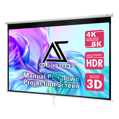 Manual Series, Manual Pull Down 8K 4K Ultra HD 3D Ready Movie Theater/Home Theater Projector Screen