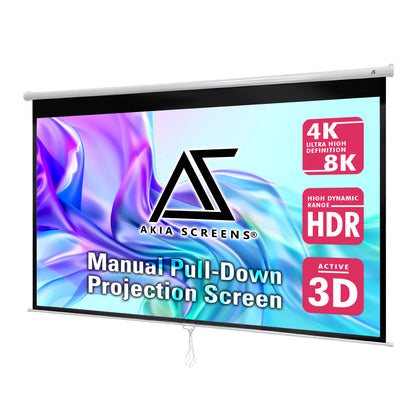 Manual Series, Manual Pull Down 8K 4K Ultra HD 3D Ready Movie Theater/Home Theater Projector Screen