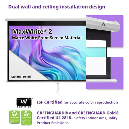 Manual Series, Manual Pull Down 8K 4K Ultra HD 3D Ready Movie Theater/Home Theater Projector Screen
