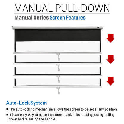 Manual Series, Manual Pull Down 8K 4K Ultra HD 3D Ready Movie Theater/Home Theater Projector Screen