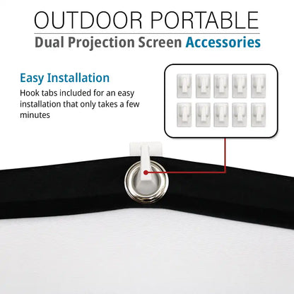 Indoor Outdoor Dual Front/Rear Portable DYI Projector Screen (2 pcs) , 120-inch, Viewing Area : 58.8"x104.6"