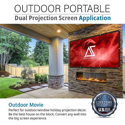 Indoor Outdoor Dual Front/Rear Portable DYI Projector Screen (2 pcs) , 120-inch, Viewing Area : 58.8"x104.6"