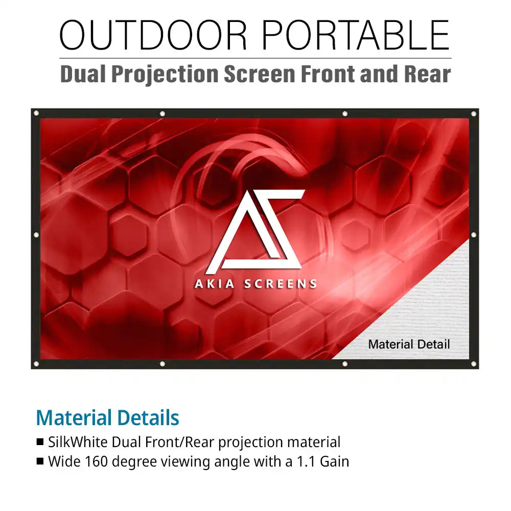 Indoor Outdoor Dual Front/Rear Portable DYI Projector Screen (2 pcs) , 120-inch, Viewing Area : 58.8"x104.6"