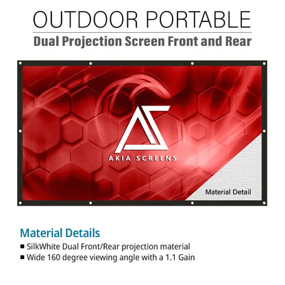 Indoor Outdoor Dual Front/Rear Portable DYI Projector Screen (2 pcs) , 120-inch, Viewing Area : 58.8"x104.6"