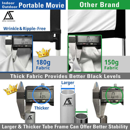 Light-Weight Outdoor/Indoor Portable Front & Rear Projector Screen with Stand and Bag, 125"(16:9), Viewing Area : 62.6"x108.7"