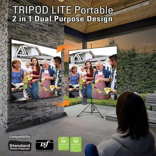Dual Tripod / Wall Hang, Ultra Lite Portable Projector Screen with CARRYING BAG