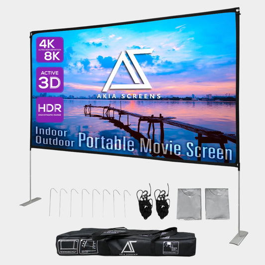 125-inch Portable Outdoor/Indoor Projector Screen with Stand and Bag