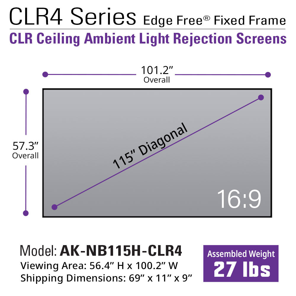 Edge Free® CLR4 Ambient Light Rejecting Screen