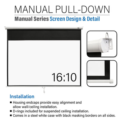 Manual Series, Manual Pull Down 8K 4K Ultra HD 3D Ready Movie Theater/Home Theater Projector Screen