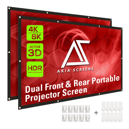 120-inch Indoor Outdoor Dual Front/Rear Portable Projector Screen