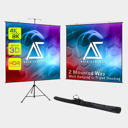 Dual Tripod / Wall Hang, Ultra Lite Portable Projector Screen with CARRYING BAG