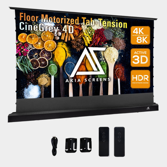 Floor Motorized Tab-Tension CineGrey 4D Ambient Light Rejecting Projection Screen