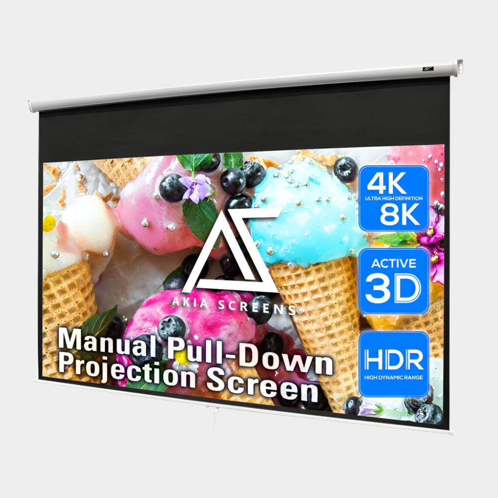 Manual Series, Manual Pull Down 8K 4K Ultra HD 3D Ready Movie Theater/Home Theater Projector Screen