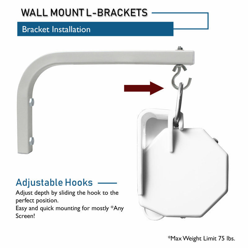 Adjustable Extension 10-inch L-Bracket Wall Mount Plate Hook Kit for U –  Akia Screens