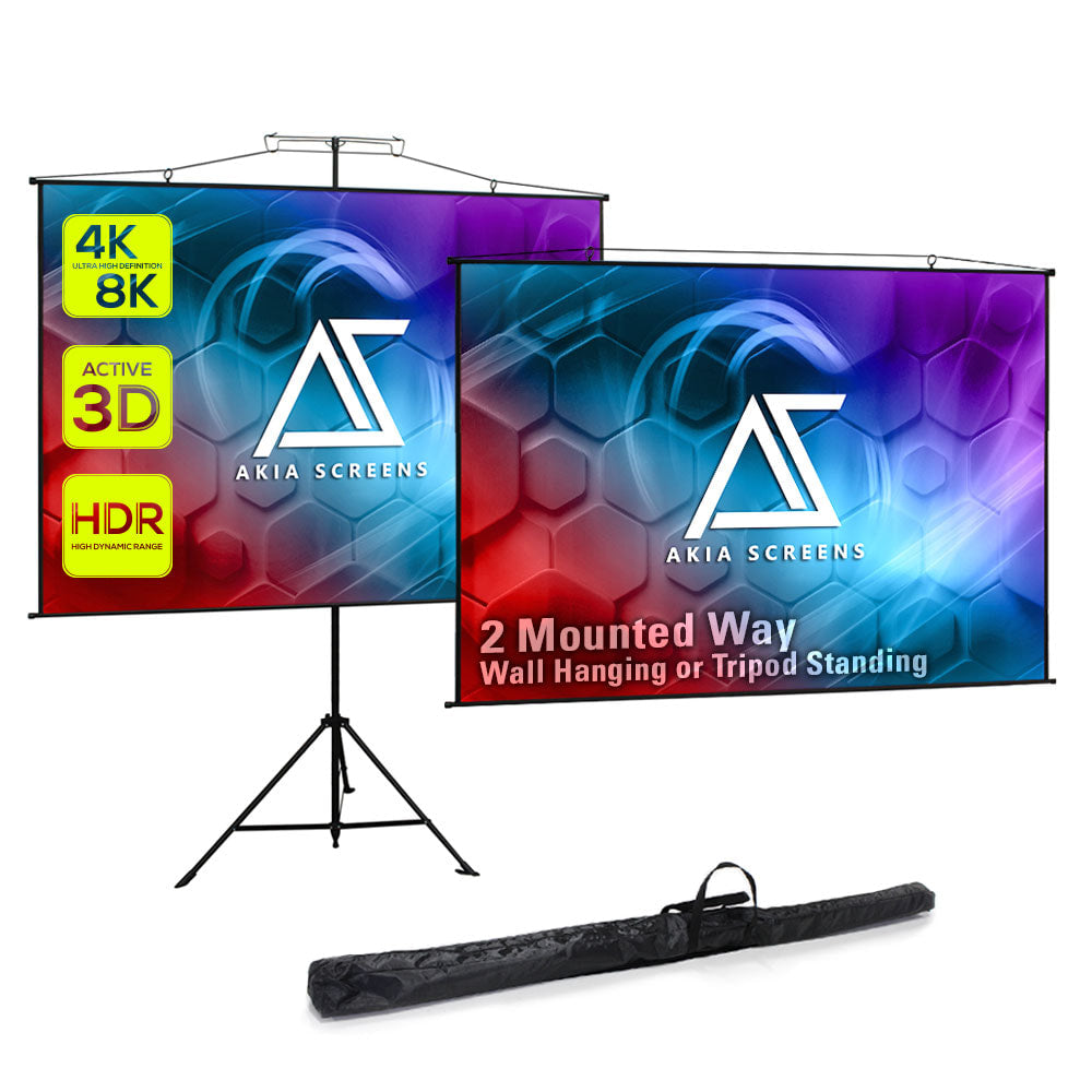 Dual Tripod / Wall Hang, Ultra Lite Portable Projector Screen with CARRYING BAG